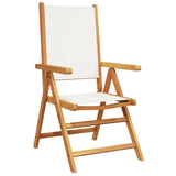 Garden Chairs 2 pcs Cream White Solid Wood Acacia and Fabric 367657