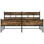 Metal Bed Frame without Mattress Smoked Oak 180x200 cm Super King 3308491