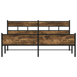 Metal Bed Frame without Mattress Smoked Oak 180x200 cm Super King 3308491