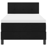 ZNTS Bed Frame with Mattress Black and White Fabric 90 x 200 cm 3342179