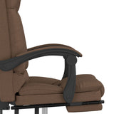 Massage Reclining Office Chair Brown Fabric 349674