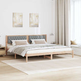 Bed Frame Light Grey 200 x 200 cm Solid Pine Wood 3394233
