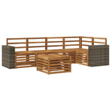 Sectional Sofa Set 6 pcs Natural Solid Acacia Wood 3384395