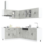 ZNTS 11 Piece Kitchen Cabinet Set Lucca Concrete Grey Engineered Wood 3314895