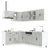 ZNTS 11 Piece Kitchen Cabinet Set Lucca Concrete Grey Engineered Wood 3314895