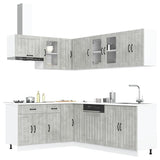 11 Piece Kitchen Cabinet Set "Lucca" Concrete Grey Engineered Wood 3314895