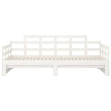 Pull-out Day Bed without Mattress White Solid Wood Pine 2x cm 820348