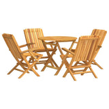 Garden Dining Set Natural Teak Solid Teak Wood Regular Foldable 3155019