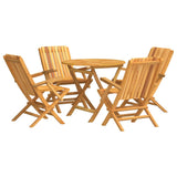 ZNTS 5 Piece Garden Dining Set Solid Wood Teak 3155019