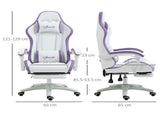 Computer Gaming Chair, PU Leather Desk Chair with Footrest, Swivel Task Chair with 135&deg Reclining T3398P329534