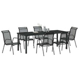 Garden Dining Set 7 pcs Black Powder-Coated Steel 3379140