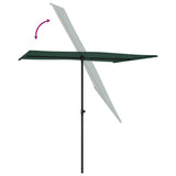 Garden Parasol with Aluminium Pole 2x1,5 m Green 47336