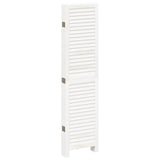 Room Divider 6 Panels White Solid Wood Paulownia 358841