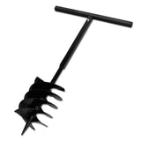 Ground Drill with Handle Auger Bit 200 mm Three Spirals Steel Black 141028