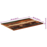 Rectangular Table Top 60x90 cm 25-27 mm Solid Reclaimed Wood 286055
