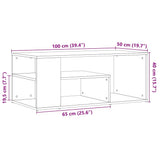 Coffee Table Old Wood 100x50x40 cm Engineered Wood 856556