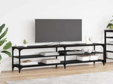 TV Cabinet Black Oak 160 x 30 x 50 cm Engineered Wood and Iron 881290
