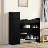 Shoe Cabinet Black Oak 100.5 x 28 x 100 cm Engineered Wood 871388