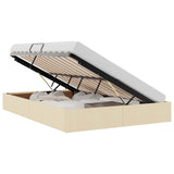 Storage Bed with Mattress Creme 140 x 200 cm Fabric 3370020