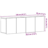 TV Cabinets 2 pcs Black Oak 120x30x41 cm Engineered Wood 862195