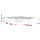Metal Bed Frame without Mattress Black 160x200cm 373658