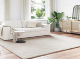 Anti-Slip Faux Rabbit Fur Rug OLITE Beige 200 x 200 cm 42021643