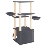 Cat Tree with Sisal Scratching Posts Dark Grey 133 cm 171758