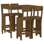 5 Piece Garden Bar Set Honey Brown Solid Wood Pine 3157808