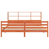Bookcase Bed without Mattress Wax Brown 180x200 cm Super King Solid Wood 3321920