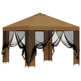 Garden Gazebo with Sidewalls 3 x 3 m Beige Polyester and Steel 900361