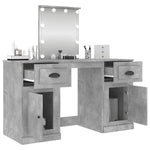 Dressing Table with LED Concrete Grey 130x50x132.5 cm 3185347