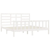 Bed Frame without Mattress White 200x200 cm Solid Wood Pine 3107634