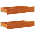 ZNTS Under-Bed Drawers 2 pcs Wax Brown 90x55x17 cm Solid Wood Pine 850925