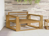 Outdoor Middle Sofa Solid Acacia Wood White 3439013
