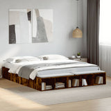 Bed Frame without Mattress Smoked Oak 200x200 cm 3280542