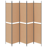 5-Panel Room Divider Beige 250 x 220 cm Fabric 42039225