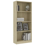 ZNTS 4-Tier Book Cabinet Sonoma Oak 60x24x142 cm Engineered Wood 800876