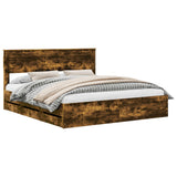 Bed Frame with Drawer Smoked Oak 180 x 200 cm Engineer Wood 3409831