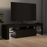 TV Cabinet with LED Lights Black 140x36.5x40 cm 804365