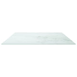 Table Top White 100x62 cm 8mm Tempered Glass with Marble Design 322259