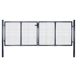 Mesh Garden Gate Galvanised Steel 300x75 cm Grey 143362