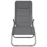 Folding Sun Loungers 2 pcs Grey Textilene&Powder-coated Steel 360171
