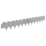 Lawn Edging 50 pcs 103 x 15 cm Steel Silver 8008667