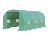 4 x 2 x 2 m Polytunnel Greenhouse with Roll-up Door and 6 Mesh Windows, Walk-in Garden Tunnel Warm T3398P317600