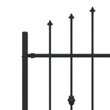 Spike Fence Asten Black 200 x 130 cm Powder-Coated Steel 42030086