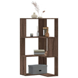 Corner Bookcase 3-Tier Brown Oak 50x50x102 cm Engineered Wood 852597