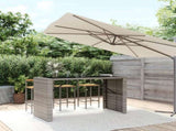 Bar Table with Glass Top Grey 185x80x110 cm Poly Rattan 362601