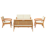 Bistro Set with Cushion 5 pcs Brown Polyester 3328617