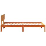 Bed Frame with Headboard Wax Brown 75 x 190 cm Solid Pine Wood 872133