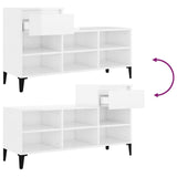 Shoe Cabinet High Gloss White 102x36x60 cm Engineered Wood 821214